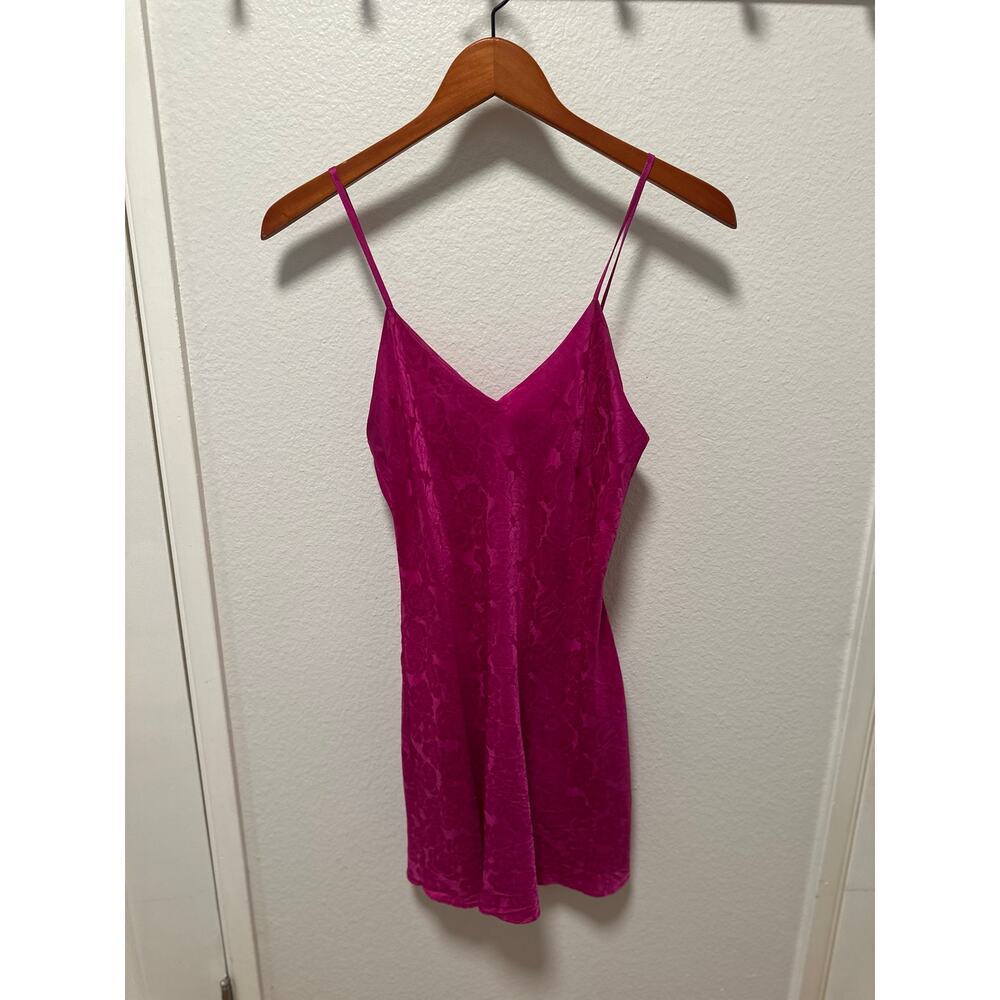 SILX 100% Silk Slip Dress by August Silk Floral Mini Vintage, Size Small
